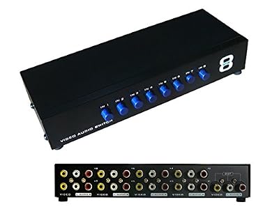 KALEA-INFORMATIQUE © - Switch AUDIO Stereo + VIDEO Composite - 8 Ports - Aiguille une entrée vers 8 sorties ou 8 entrées vers une sortie
