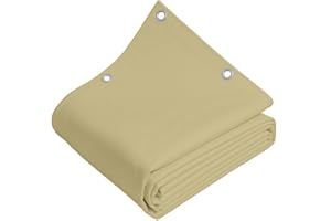 TELOMERITI® - Telo/Telone in PVC 650gr/mq con Occhielli in Alluminio, Rinforzato, tipo da camion, Impermeabile, Copritutto Da Esterno, Vari Colori, Made in Italy (Avorio Scuro, 2,5X2 Metri (5 MQ))