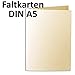 Produktbild 50 Faltkarten DIN A5 - Chamois-Creme // 210 x 148 mm // gerippt // Blankokarten // 240 g/m²