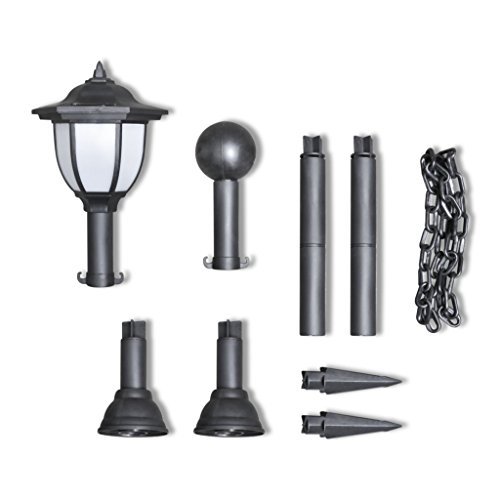 vidaXL 2 x LED Solar Lampe Außenlampe Solarleuchte Außenleuchte Gartenleuchte Laterne - 3