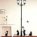 YESURPRISE New PVC Home Art Decor Mural Naughty Cats, Birds and Street light Lamp Post Wall Stickers Mural Art Decoration For Bedroom/Livingroom/Televison Removable Studyroom sofa Wallpaper Paper House Kids Boys Girls Room Decorative DIY Decoration