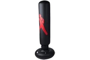 REGUN Nadmuchiwany worek na piasek, PCW, 160 cm, worek na piasek, dla dorosłych i dzieci, nadaje się do redukcji stresu i fitnessu (czarny)