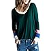 Produktbild Hanomes Damen Shirt,Damen Mode Einfarbig Langarmshirt Frühling Casual Sweatshirt Lose Stretch Tops V-Ausschnitt Langarmshirt