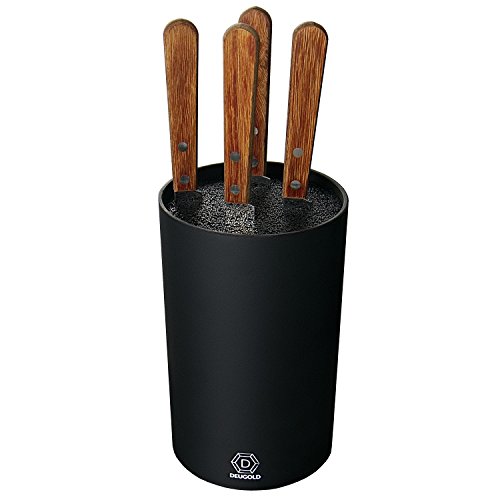 Premium Universal Messerblock Borsten-Einsatz + gratis Messerschärfer für sofort scharfe Messer | min. 6-8 Messer (Höhe 18cm / Ø 11cm) | geruchsfrei und spülmaschinenfest zur einfachen Reinigung | optimale Aufbewahrung durch spezielle Sternborsten - 3