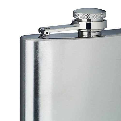 Relaxdays Flachmann 200 ml, Edelstahl, 7 oz, Taschenflachmann mit Schraubverschluss, silber - 4