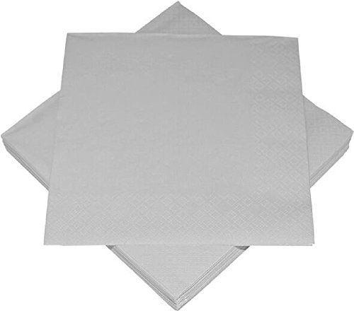 HEKU® 20 Servietten 33x33cm Tissue uni Color, Farbe:silber