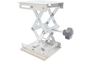 EMTSEB Stainless Steel Lab Jack Stand, Table Lift Laboratory Jack Platform, xpandable Lift Height Range from 48mm to 155mm (100 x 100 mm)