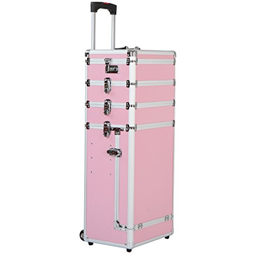 Vojagor Kosmetikkoffer Beautycase Kosmetiktasche Schminkkoffer Makeup Koffer Make Up Koffer Trolley Kosmetik Reiseaccessoires Trolley-System mit 2 Skaterrollen (Farbwahl)