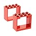 Produktbild 2 x Lego System Fenster Rahmen rot 2 x 4 x 3 für Set 7208 6053 10698 60598