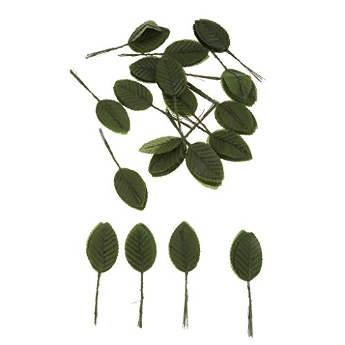 200pcs Künstliche Blätter Deko Blätter Grün Floristik Basteln Hobby Seide Rosenblätter Blumensträuße Hochzeit Knopfhellgrün – dunkelgrün - 9