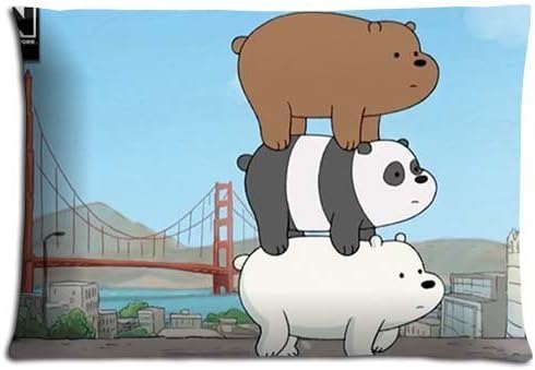 We Bare Bears Pillowcase 16x24 two sides Zippered Rectangle PillowCases Throw Pillow Covers