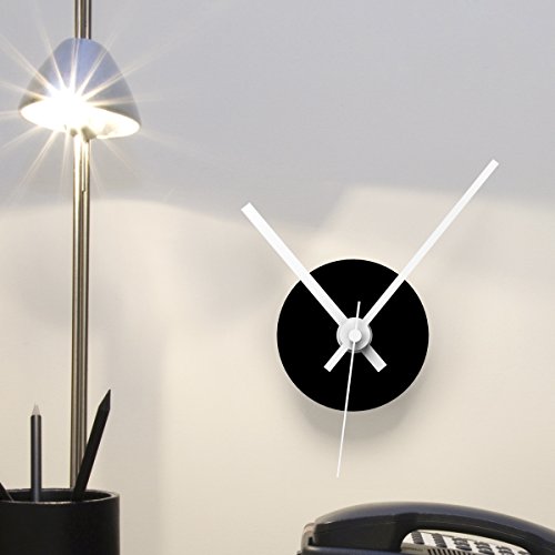 Wandkings Wanduhr SOLO CLOCK mit Uhrwerk & Uhrzeigern (Farbe: Uhr=Schwarz, Zeiger=Weiß) - 4