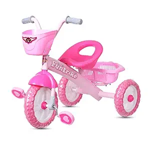 Dash Stylish Kids Tricycles with Backrest Seat, Back Storage Basket for Boys and Girls (2-5 Years, Pink)