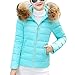 Produktbild TianWlio Jacken Parka Mäntel Herbst Winter Warme Jacken Strickjacken Damen Winter Warmer Kunstpelz Mit Kapuze Kurz Schlank Baumwolle Gepolstert Jacken Mantel Blau XXL