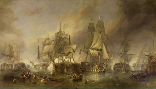 OFA Prints La Bataille de Trafalgar Marin par William Clarkson Stanfield Imprimé 48 x 28 cm
