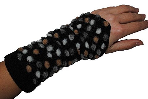 Preisvergleich Produktbild schwarz Stulpen Fleece / Jersey Stulpe Pulswärmer Armstulpe Filz gefilzt braun