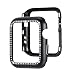 Produktbild KUMARS Apple Watch Hülle 38mm/42mm,Ultra Thin Magnetic Apple Watch Case,Eingebaute Metall Magnetische Adsorption,Shiny Metall Case mit Strass, für Apple Watch Case Series3,2 (38mm, Schwarz)