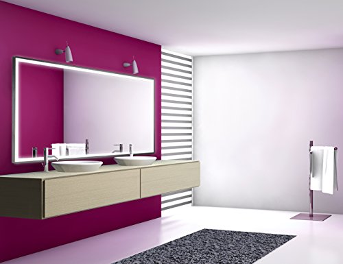 Badspiegel mit LED-Beleuchtung und Aluminiumrahmen - Belle M404L4 - (Breite x Höhe [cm]) 120 x 80