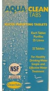 Aquatab Water Purification Tablets 32 per pack.