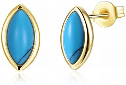 Turquoise Earrings High-end Fashion Earrings Personalized Geometric Stud Earrings Small and Thin / Anti-allergic / Crystal Element Earrings,Picture color