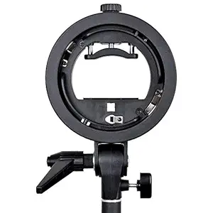 GROX S-Type Bracket Bowens Mount | Compatible with Large Adjustment Handle |for Speedlite Flash Snoot Softbox Camera Flash Holder Custom Flash Bracket