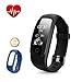 Produktbild Fitness Tracker Herzfrequenz, DBPOWER Wasserdicht IP67 Smart-Armband mit Activity Tracker Armbanduhr mit Kalorienzähler Schrittzähler + Armbanduhr Ersatz Band für Android und IOS (Black + Blue)