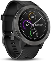 Garmin Vivoactive 3 - Montre Connectée de Sport avec GPS et Cardio Poignet - Gris avec Bracelet Noir