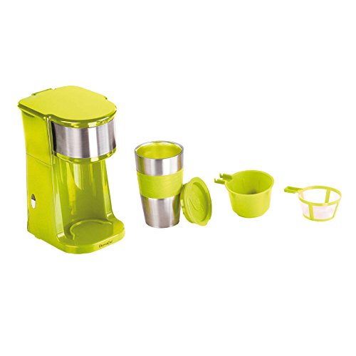 1-Tassen-Kaffeemaschine mit Thermobecher Edelstahl (Büro-Kaffeemaschine, Thermosbecher, 750 Watt, für Kaffeepulver oder Pads, Kaffeeautomat, grün) - 2