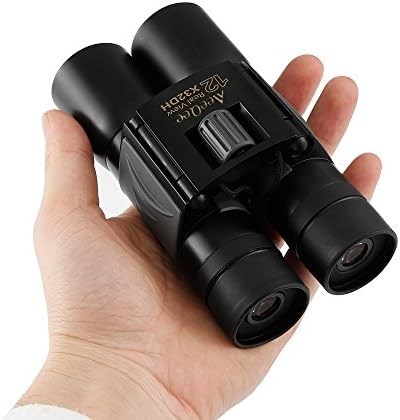 Binoculars Compact, MeeQee 12×32 Powerful Folding Binoculars Telescope for Adults&amp;Kids, BAK-7 Prism FMC Lens Mini Pocket Binocular with Carrying Case Strap for Bird Watching Travelling Hiking Sport Hunting