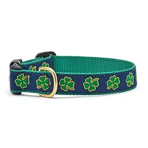 Up Country Designer Dog Collar - Navy Shamrock (Medium/Wide)