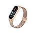 Produktbild Upxiang Armband für Xiaomi Mi Band 4 Metall Ersatzband Edelstahl Uhrenarmband Wrist Band Strap mit Lünette Verstellbare Fitness Tracker Sport Armbänder