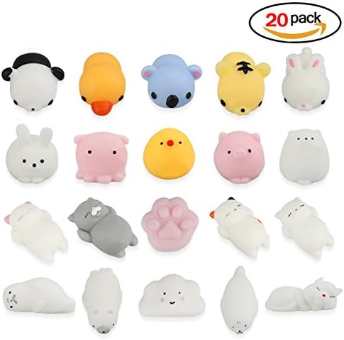 Heall Squeeze Toys 20PCS Soft Squishy Toys Cute Kawaii Animal Mini Decompression Toys (Multicolor)