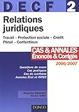 Image de Relations juridiques DECF 2 : Cas et Annales Enoncés et corrigés