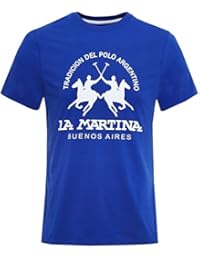 La Martina Hombres Barret Cuello Redondo t-Shirt Azul