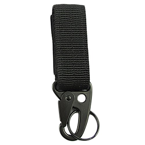 Nylon Gürtel zum Aufhängen Clip Karabinerhaken Schlaufe Schlüsselhalter Aluminium Outdoor schwarz