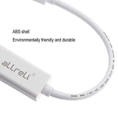 aLLreLi® 4Kx2K Mini Displayport auf HDMI Adapter / Kabel | Thunderbolt auf HDMI | Unterstützt Auflösungen bis zu 4K (3840×2160) | 24k vergoldete Kontakte | Video+Audio | für Apple iMac Macbook Air Pro - 5