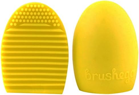 Nuohan Silicone Cosmetic Makeup Brush Egg Scrubber Board Hand Cleaning Tools (Yellow)