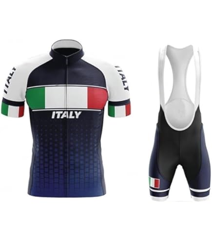 Set Abbigliamento Ciclismo Uomo - Maglia Manica Corta + Salopette Con Fondello In Gel 20D, Traspirante Ed Elastico - Foto 8