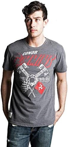 Red Torpedo Conor Cummins Primo Quality Mens 'Mad Manxman' T-Shirt - Graphite L