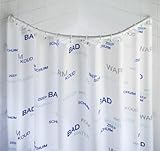 ALU BOGENSTANGE 90x90 cm Rundduschstange DUSCHVORHANGSTANGE OVAL WEISS OVALSTANGE FÜR DUSCHVORHANG