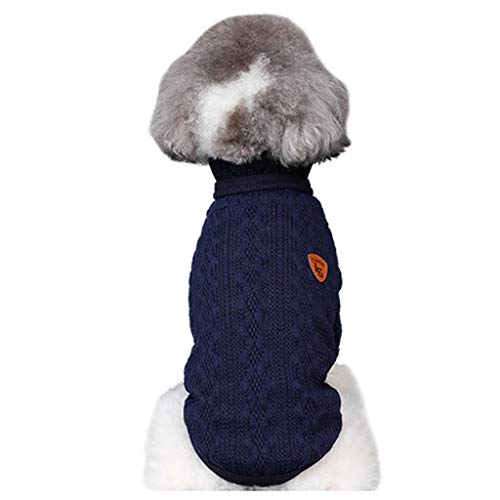 Preisvergleich Produktbild Hundebekleidung Pullover Katze und Hund, Winter Hundebekleidung Pullover hoch Stretch bequemes Kätzchen, Hund Chihuahua Mops (beige, rot, dunkelblau) (Size : L)