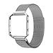 Produktbild Band für Fitbit Blaze mit Metallrahmen, Wearlizer Milanese Loop Smart Watch Band, Ersatz Edelstahl Armband für Fitbit Blaze - Groß Silber