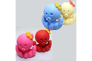 DREAMGIRL Rêve 2 paire de petits poulpe (bleu / jaune et rouge / rose) Gommes en provenance du Japon