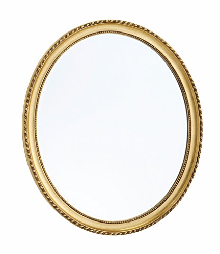 Spiegel Oval Barock Gold weiß silber Schminkspiegel Wandspiegel 60×70 Badspiegel (Gold) - 2
