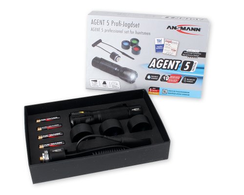 ANSMANN 1600-0064 Agent 5 Profi Jagdset LED Taschenlampe inklusive Kabelschalter und Filterscheiben - 2