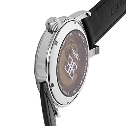 Thomas Earnshaw Gift Set with Men's Longcase Automatic Swiss-Made Silver Dial Watch, Tourbillon Cufflinks and Luxury Gift Box