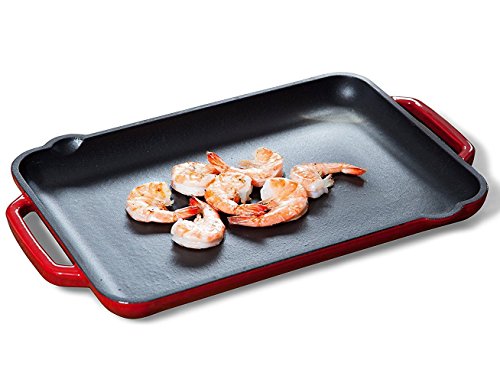 Bluespoon Grillpfanne aus Gusseisen für Induktion | 32,5 x 22 cm | Von Werk aus vorgebrannt Grillplatte, für perfekte Grillergebnisse | Mit Ausgießnase an beiden Seiten | Emaillierte Außenseite - 5