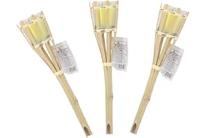 PLUS HOME Pack 3 Unidad antorcha de Jardin 78CM con Vela citronela 100 grs,3% citronelas.