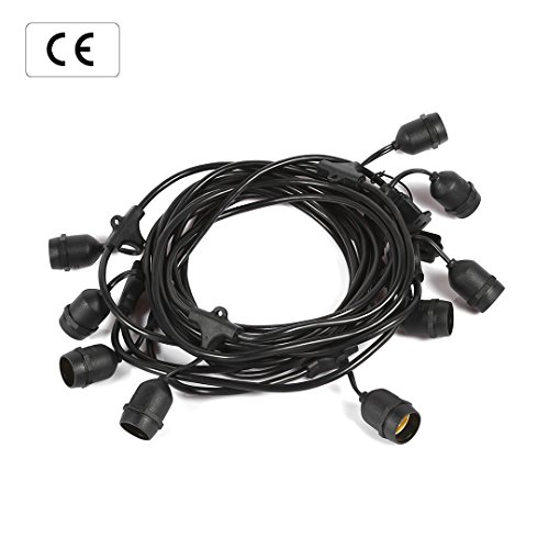 Trylight LED Lichterkette Set mit 9 E27 Fassungen, Wasserdicht, 220V, Leuchtenkette für Ihnen / Außen dekorationen, Ideal für Party, Hochzeit, Grill, Weihnachten, Feier, Festakt (keine Leuchtmittel enthalten) - 2
