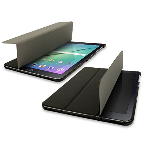igadgitz Schwarz PU Ledertasche Hülle Smart Cover für Samsung Galaxy Tab S2 9.7″ SM-T810 mit Multi-Winkel Betrachtungs + Auto Sleep/Wake + Displayschutzfolie - 4